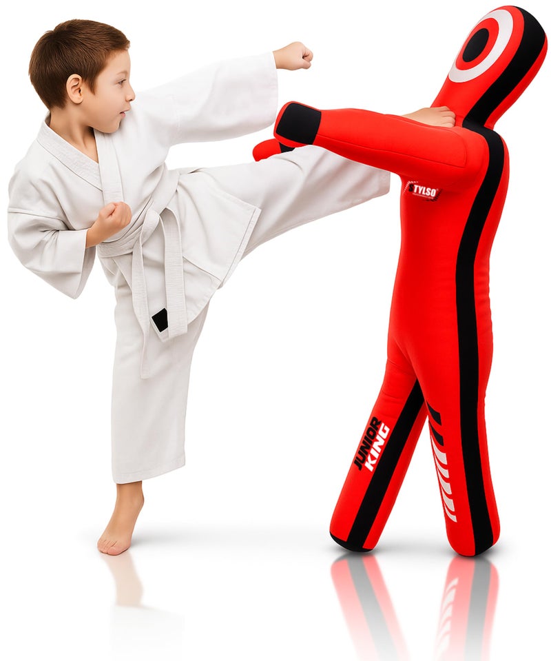 Stylso Un-Filled Wrestling Dummy for Kids â€“ Youth Grappling Dummies BJJ, MMA, Jiu Jitsu & Judo Training Partner â€“ Durable Martial Arts Practice Buddy (Red, 4ft / 48 Inches) - Image 1